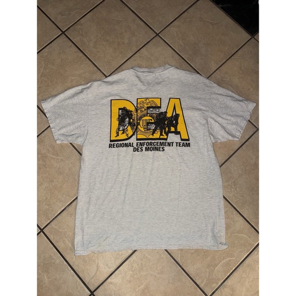 Vintage DEA T-Shirt Regional Enforcement Team Des Moines Hanes Beefy-T XL - Picture 3 of 5